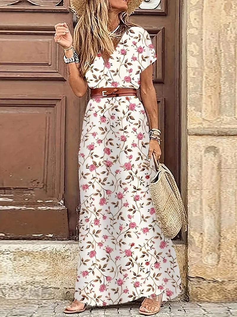 Mavis | Printed Belted Maxi Dress