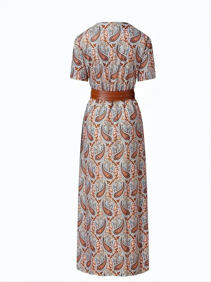 Mavis | Printed Belted Maxi Dress
