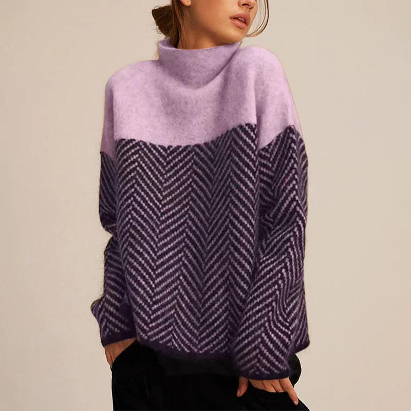 Eva | Herringbone Knit Sweater
