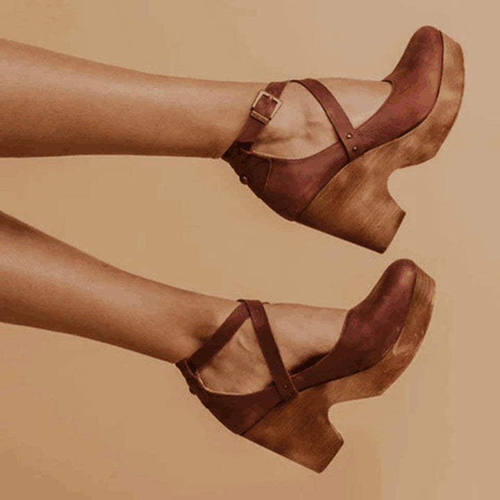 Teresa | Elegant Wedge Heels with Closed Toe & Ankle Strap