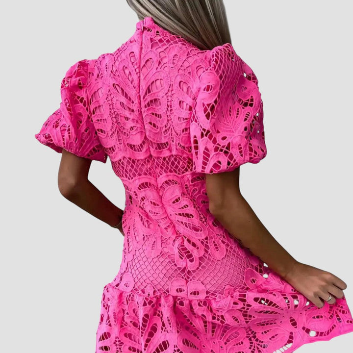 Calliope | Lace Puff Sleeve Midi Dress