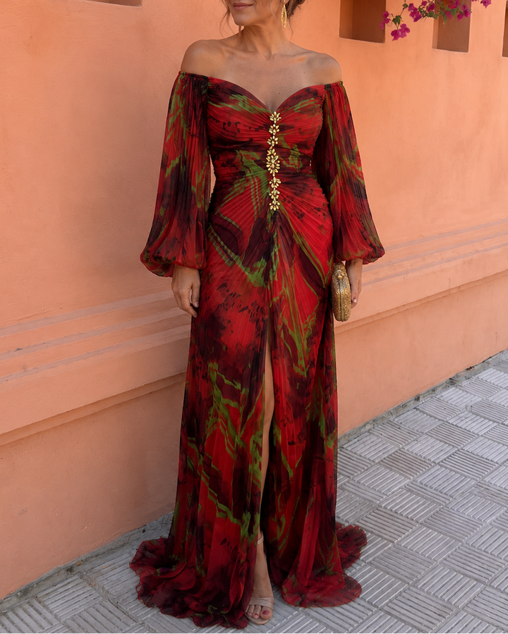 Ruth | Embellished Pleated Maxi Dress