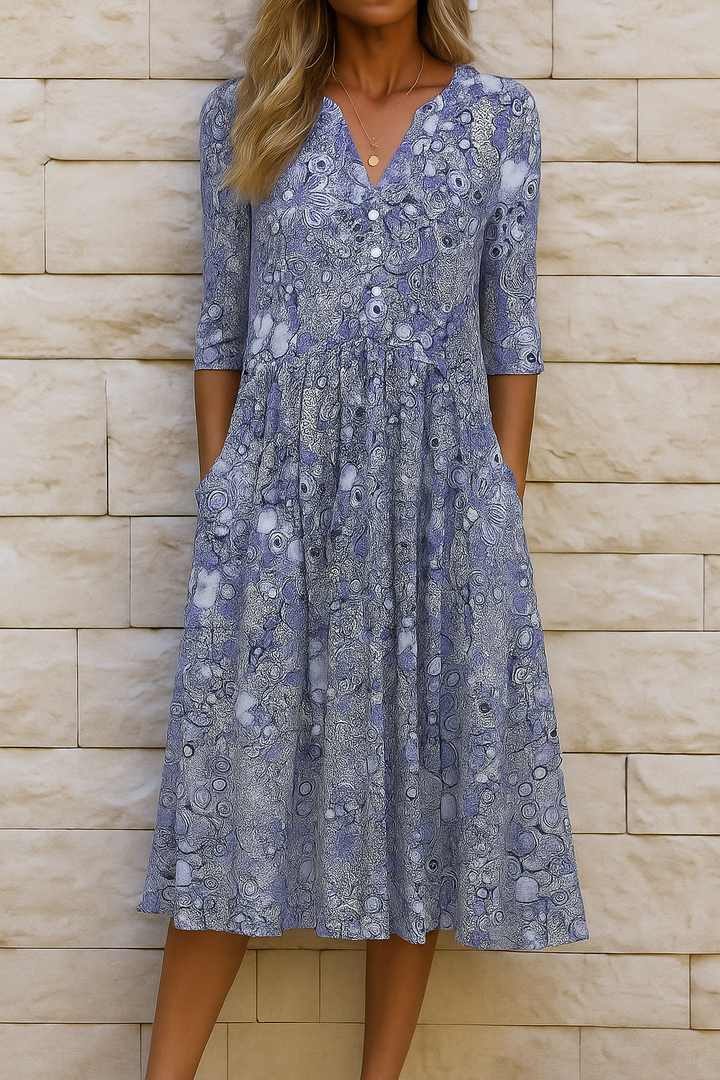 Molly | Abstract Print Midi Dress