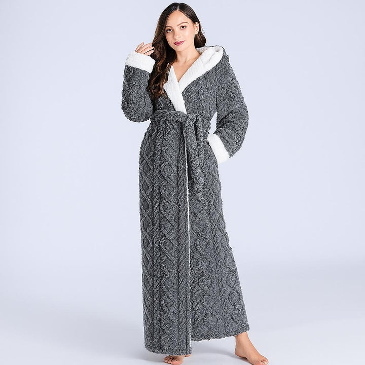 Chloe | Ultimate Women’s Thick Hooded Flannel Bathrobe