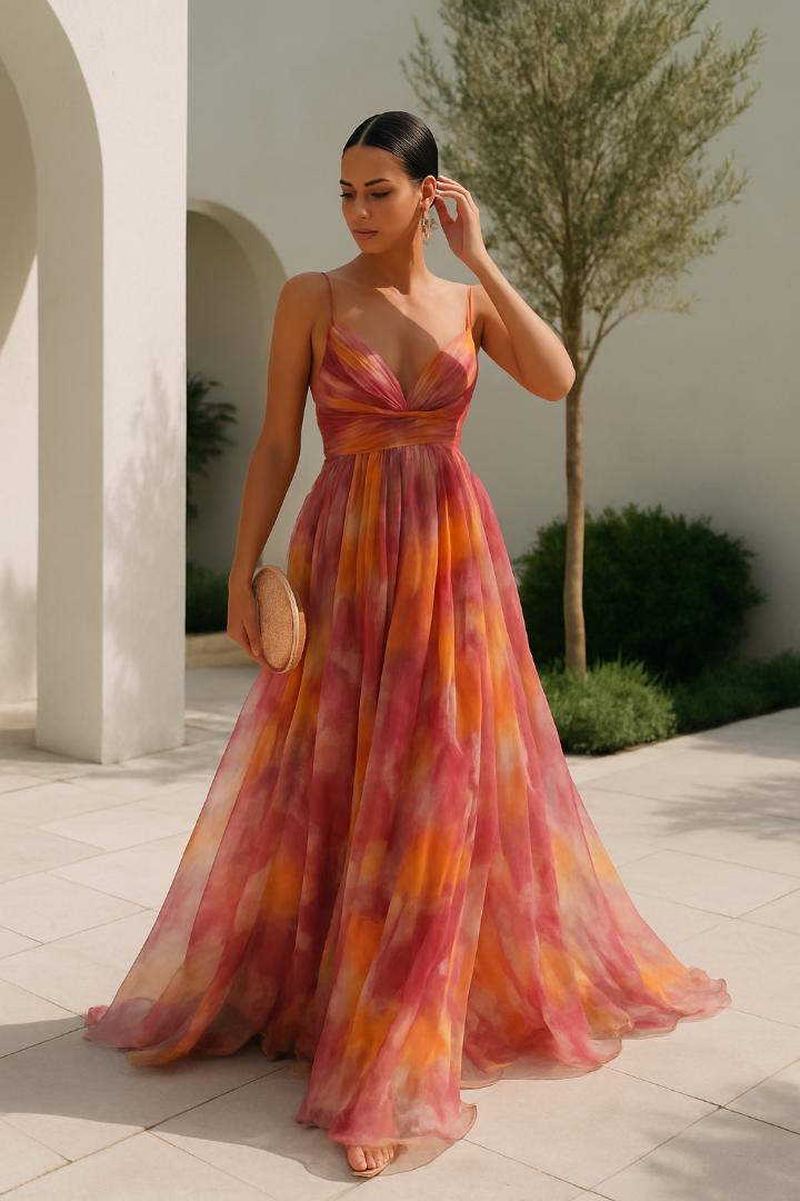 Gardenia | Long Floral Print Dress
