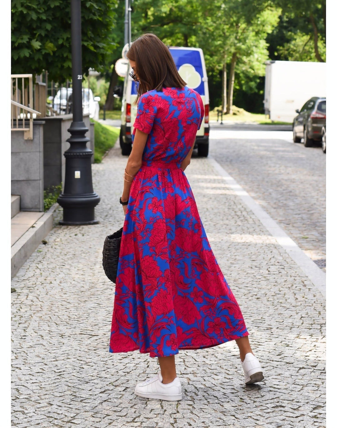 Laila | Floral Tie-Waist Midi Dress