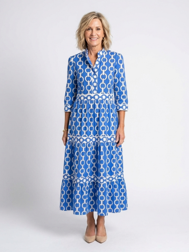 Tinsley | Women's Printed Tiered Shirt Maxi Dress