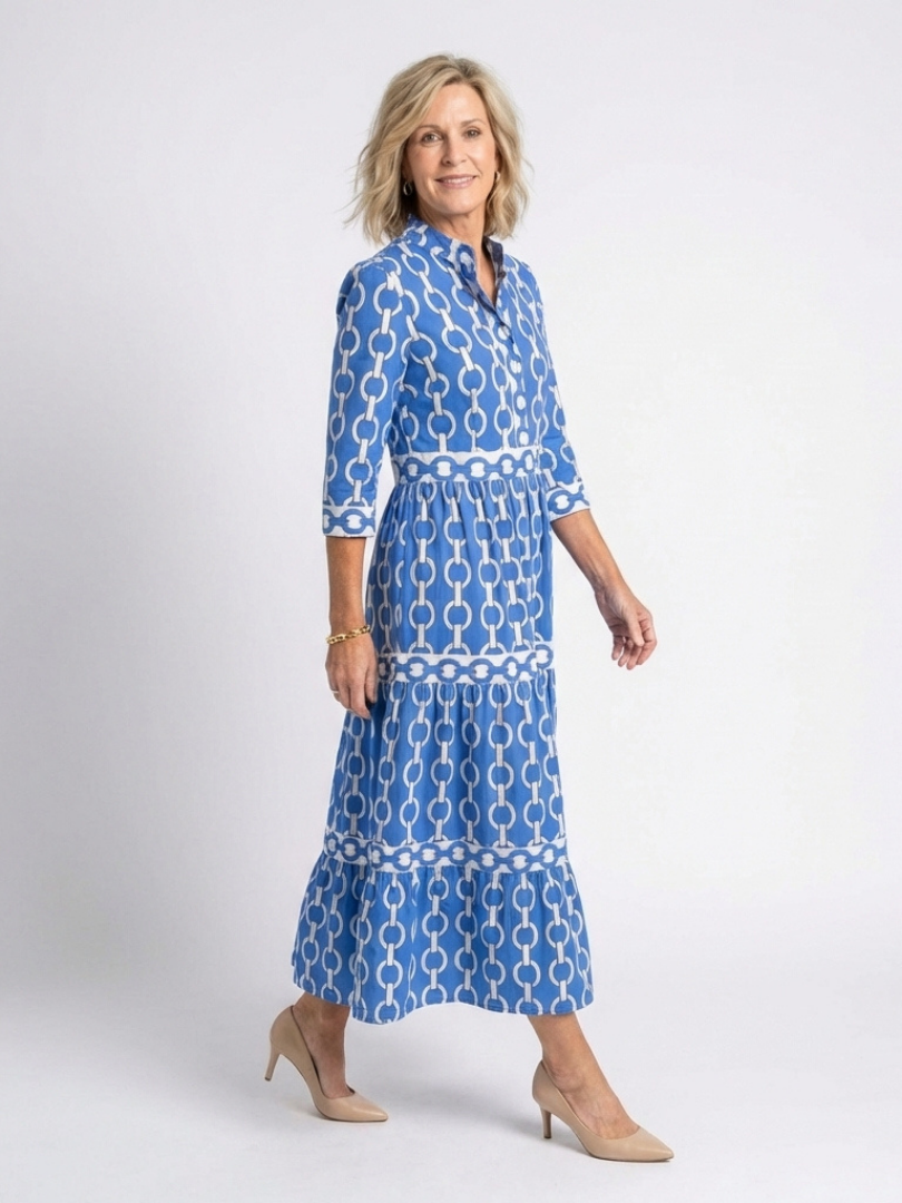 Tinsley | Women's Printed Tiered Shirt Maxi Dress