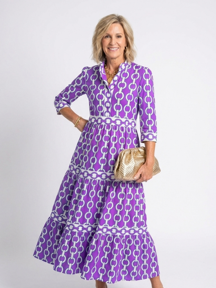 Tinsley | Women's Printed Tiered Shirt Maxi Dress