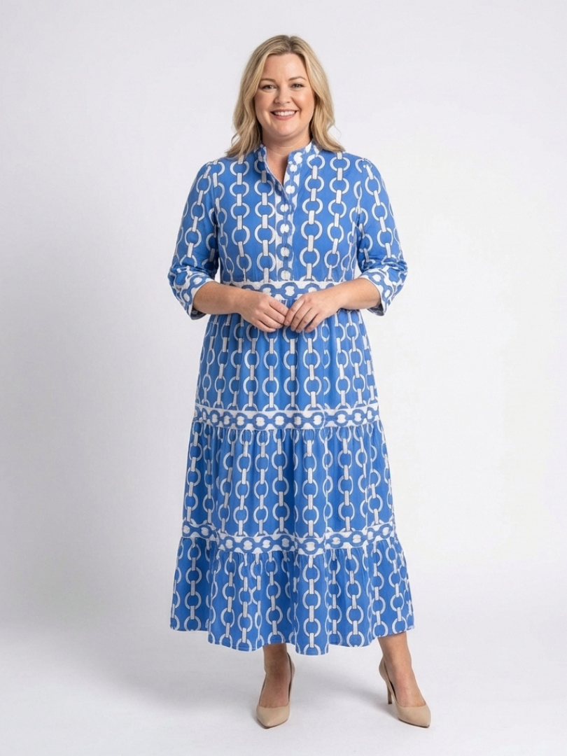 Tinsley | Women's Printed Tiered Shirt Maxi Dress