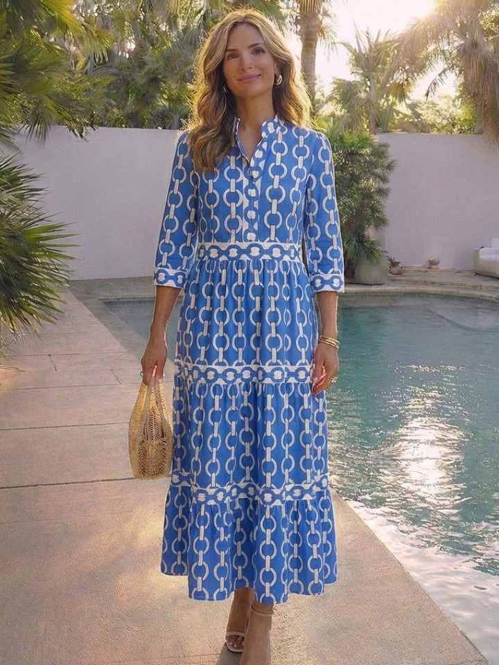 Tinsley | Women's Printed Tiered Shirt Maxi Dress
