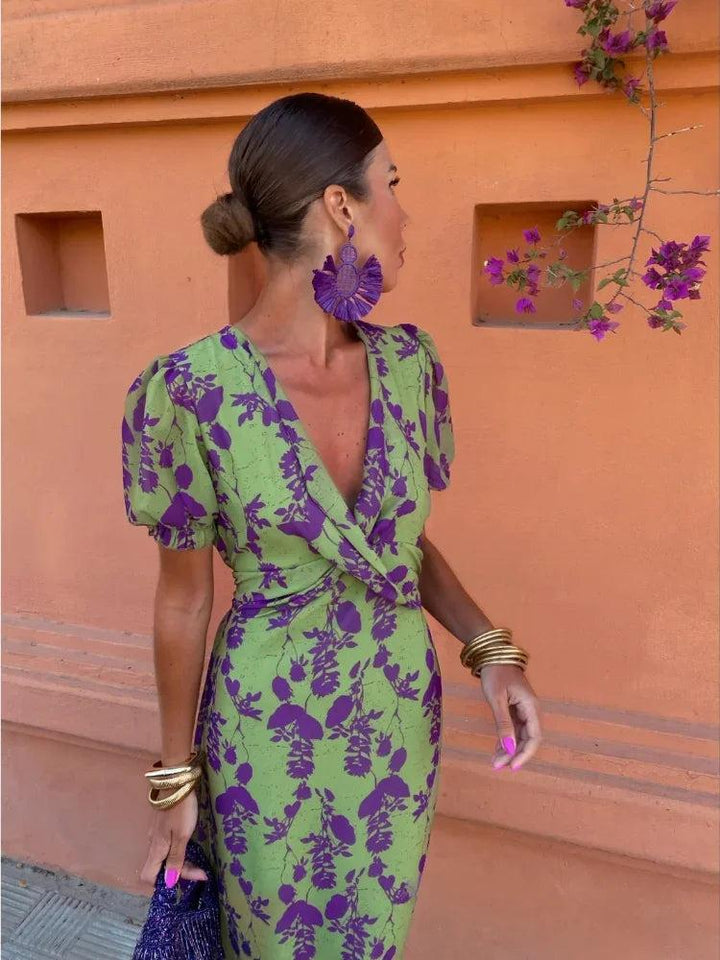 Lucinda | Boho Floral Pleated Summer Maxi Dress