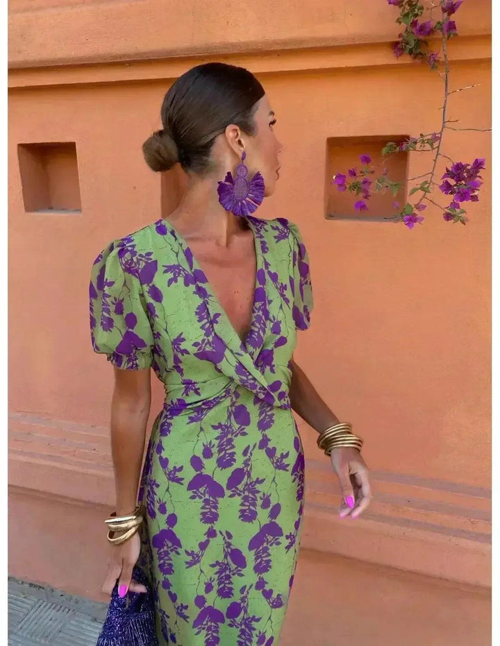 Lucinda | Boho Floral Pleated Summer Maxi Dress
