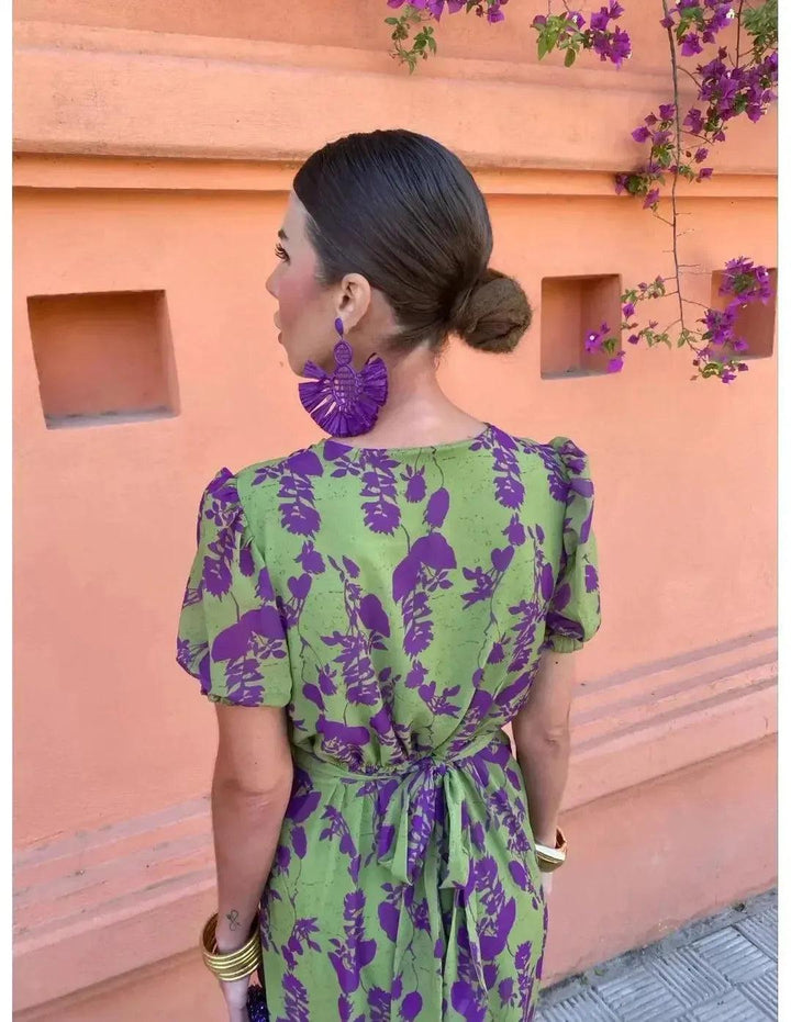 Lucinda | Boho Floral Pleated Summer Maxi Dress