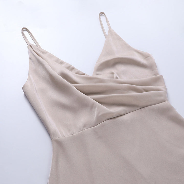 Charlie | Draped High-Slit Maxi Dress