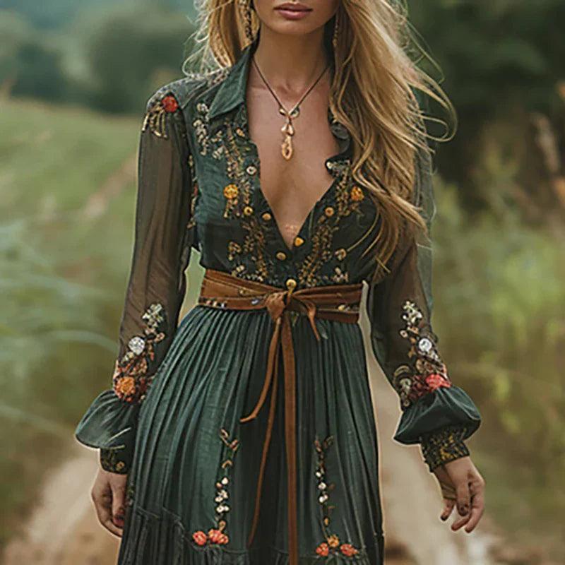 Maya | Bohemian Floral Maxi Dress