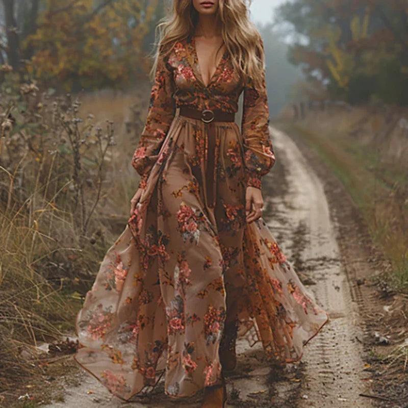 Dakota | Embroidered V Neck Maxi