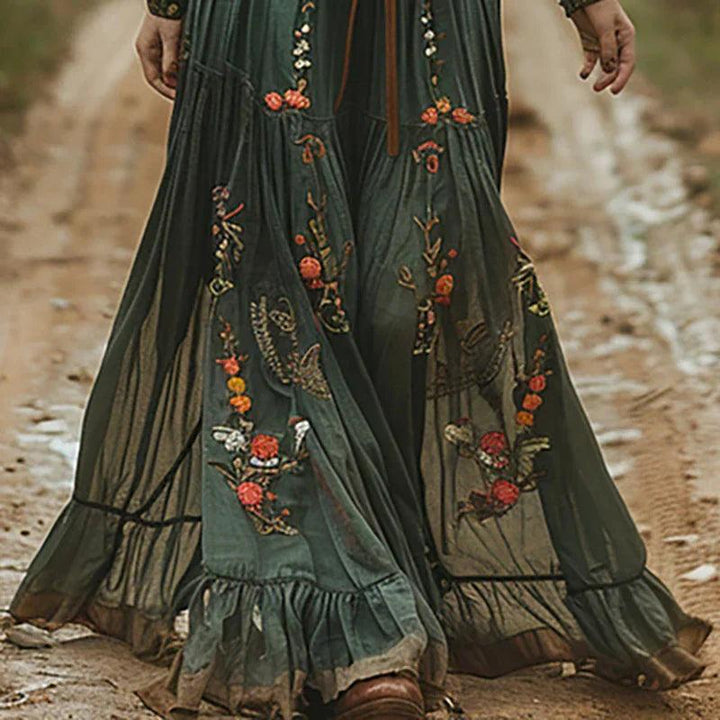 Dakota | Embroidered V Neck Maxi