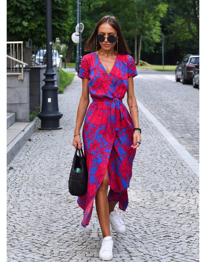 Laila | Floral Tie-Waist Midi Dress