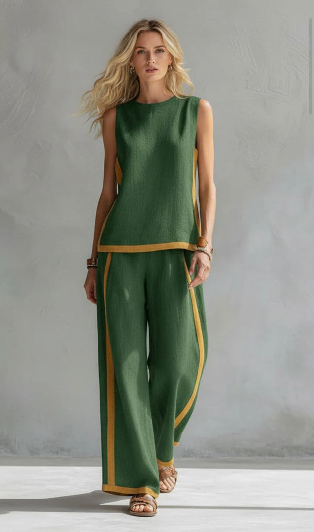 Marlene | Elegant Wide Leg Two Piece Summer Set