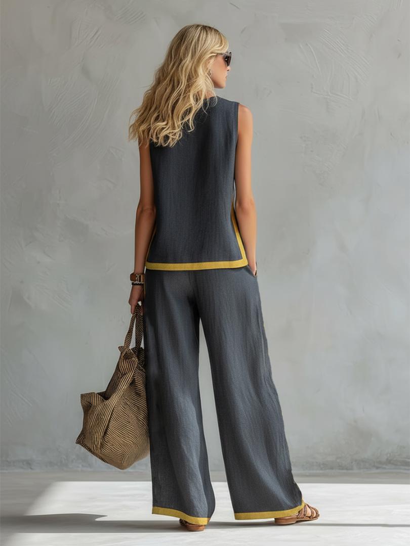 Marlene | Elegant Wide Leg Two Piece Summer Set