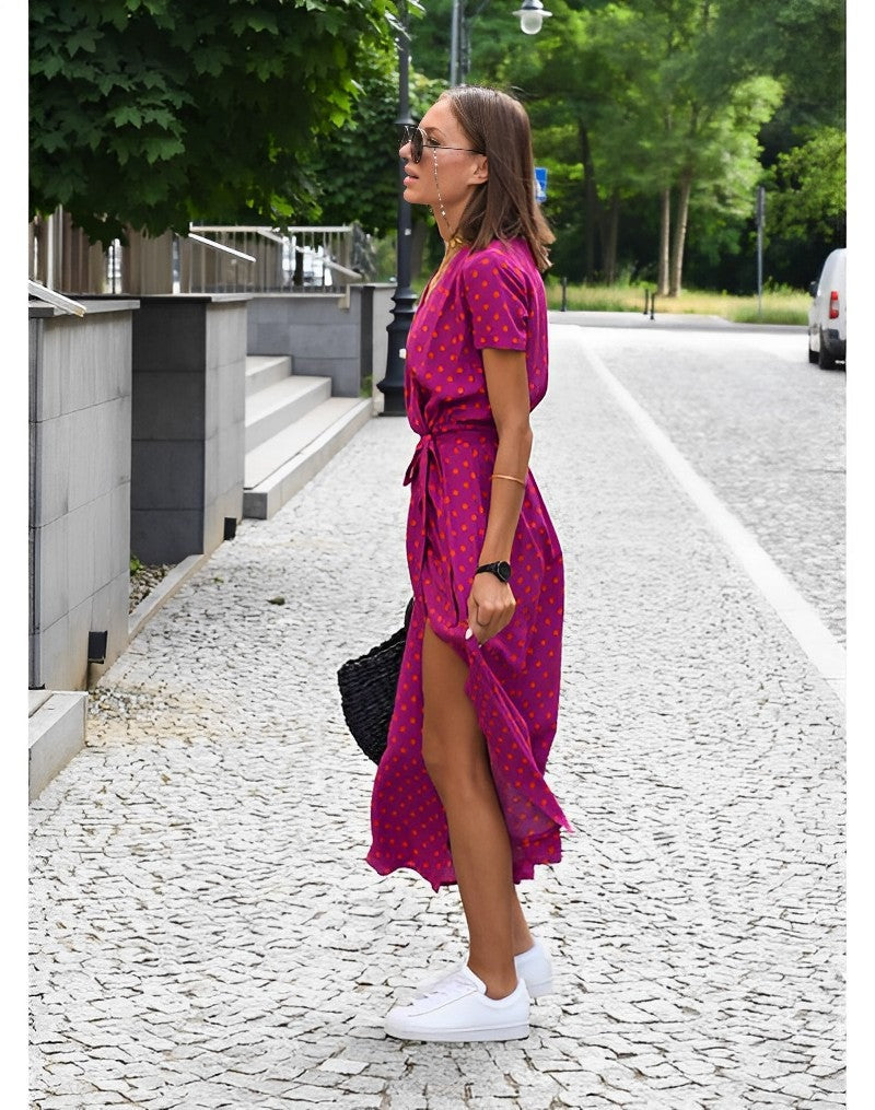 Laila | Floral Tie-Waist Midi Dress