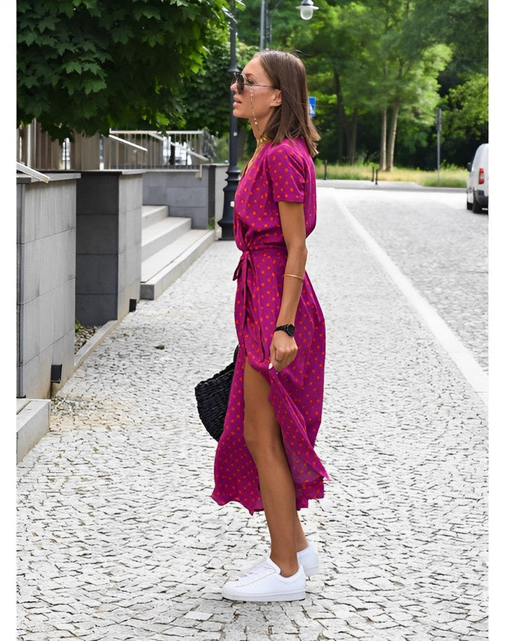 Laila | Floral Tie-Waist Midi Dress
