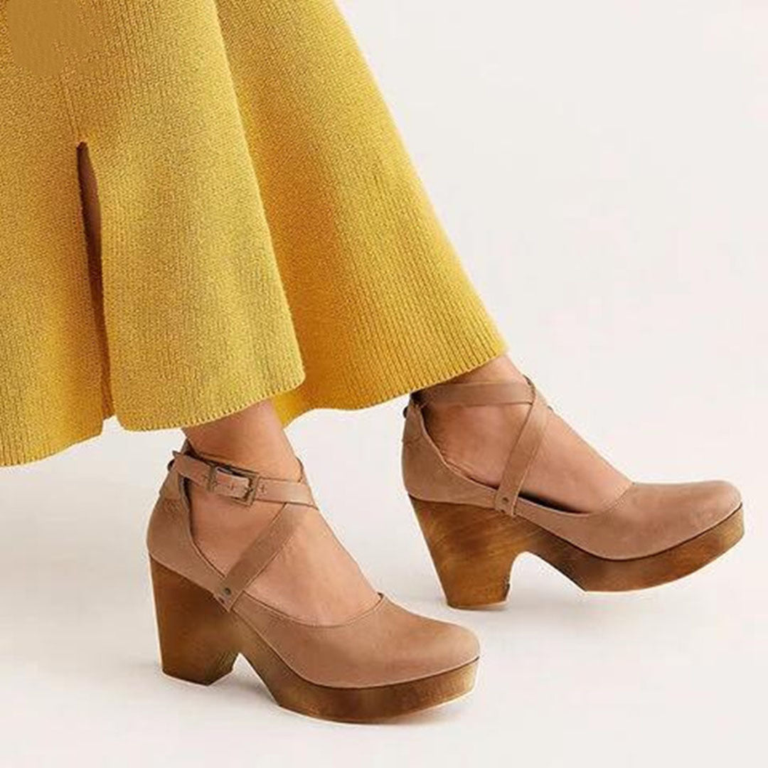 Teresa | Elegant Wedge Heels with Closed Toe & Ankle Strap