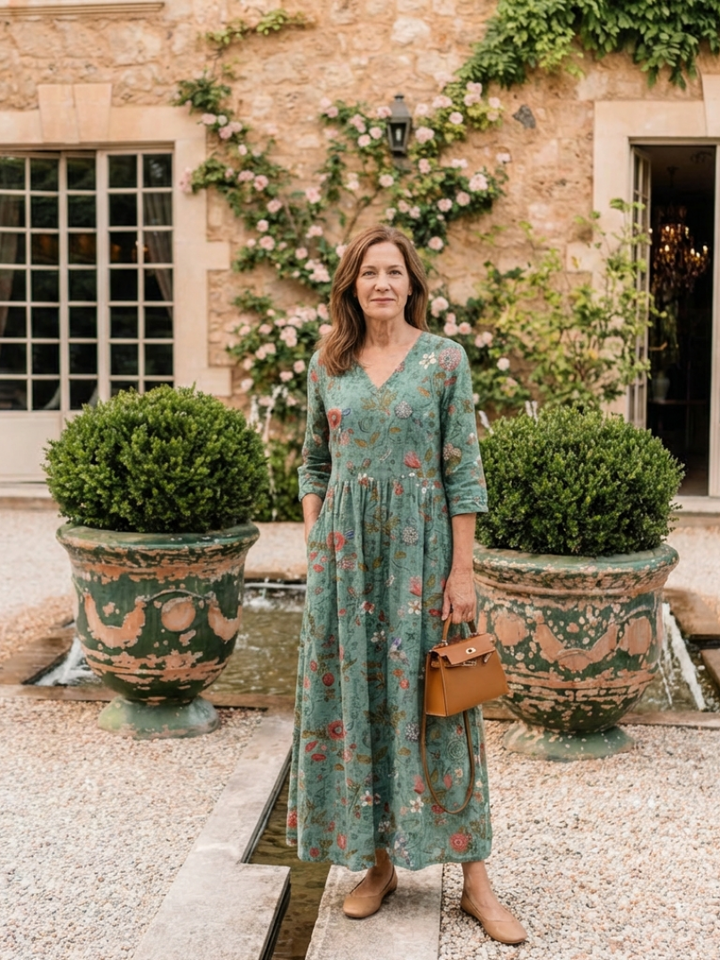 Sutton | Women's Printed Tiered Boho Maxi Dress