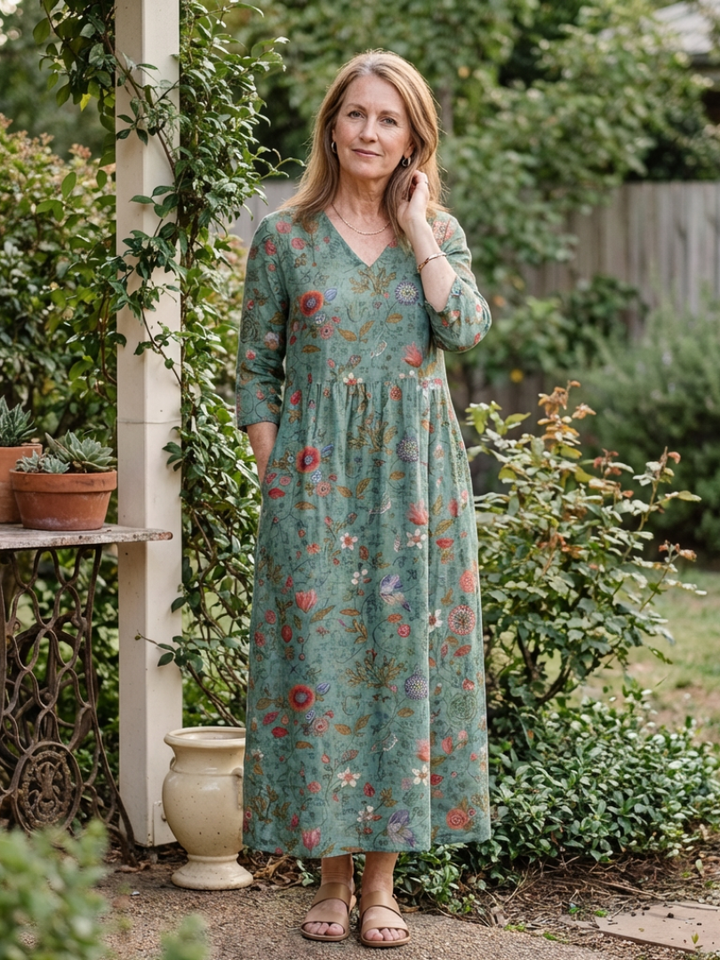 Sutton | Women's Printed Tiered Boho Maxi Dress