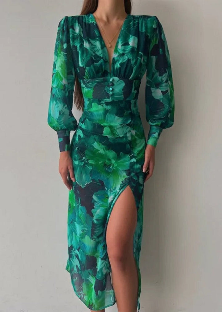 Kendall | Floral Chiffon Midi Dress