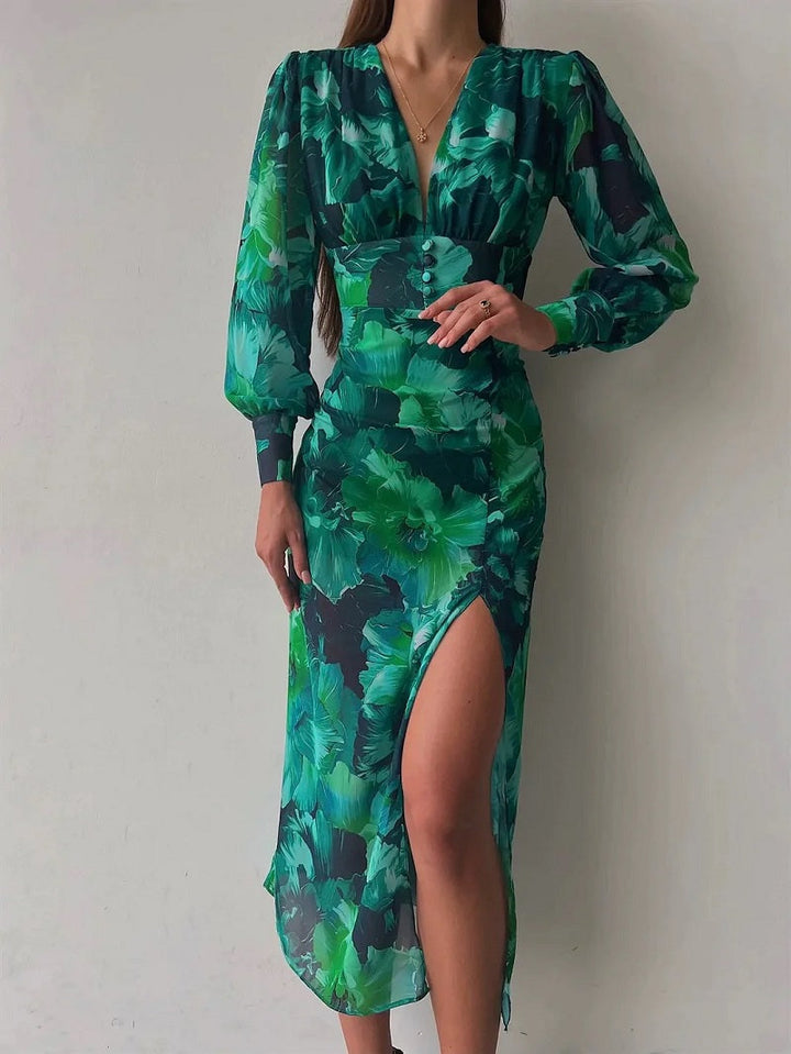 Kendall | Floral Chiffon Midi Dress