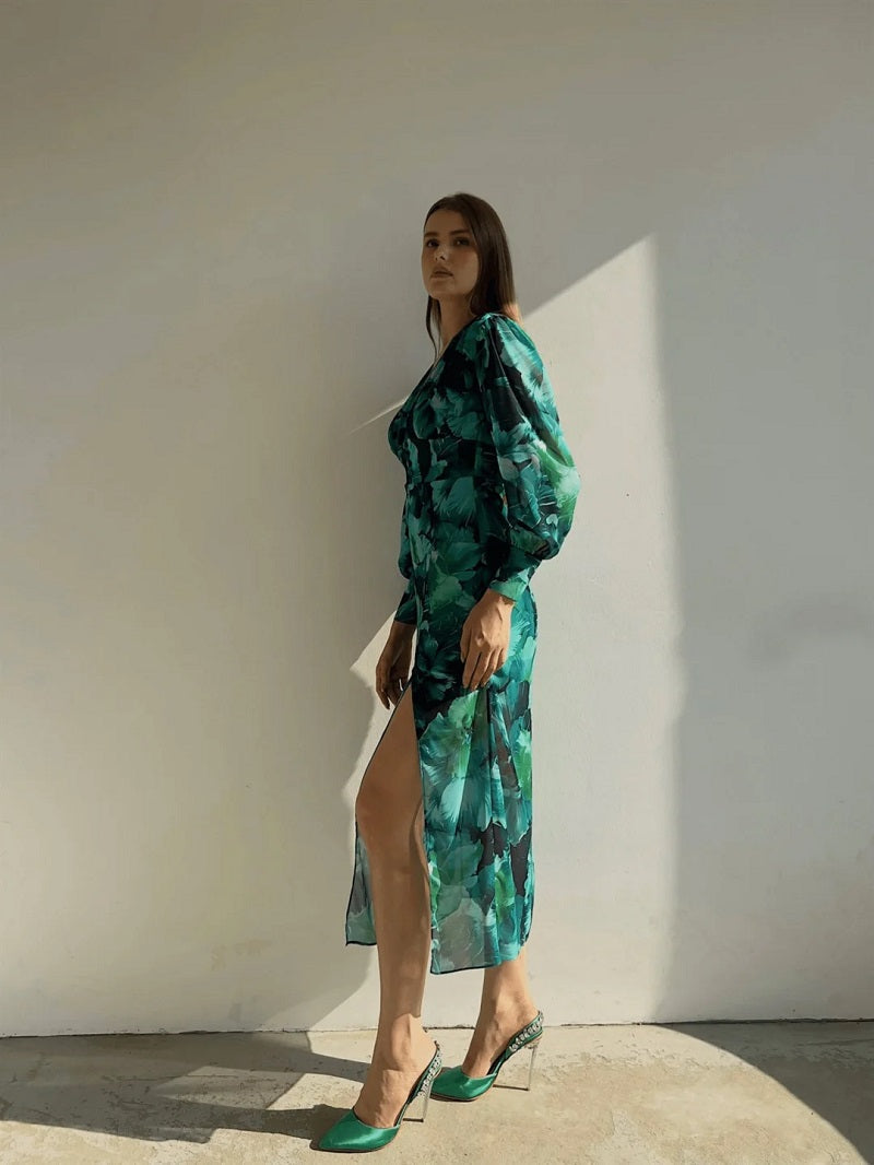 Kendall | Floral Chiffon Midi Dress