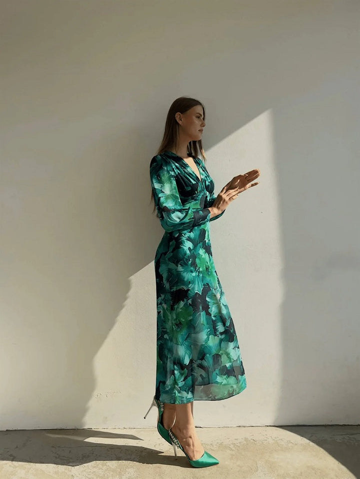 Kendall | Floral Chiffon Midi Dress