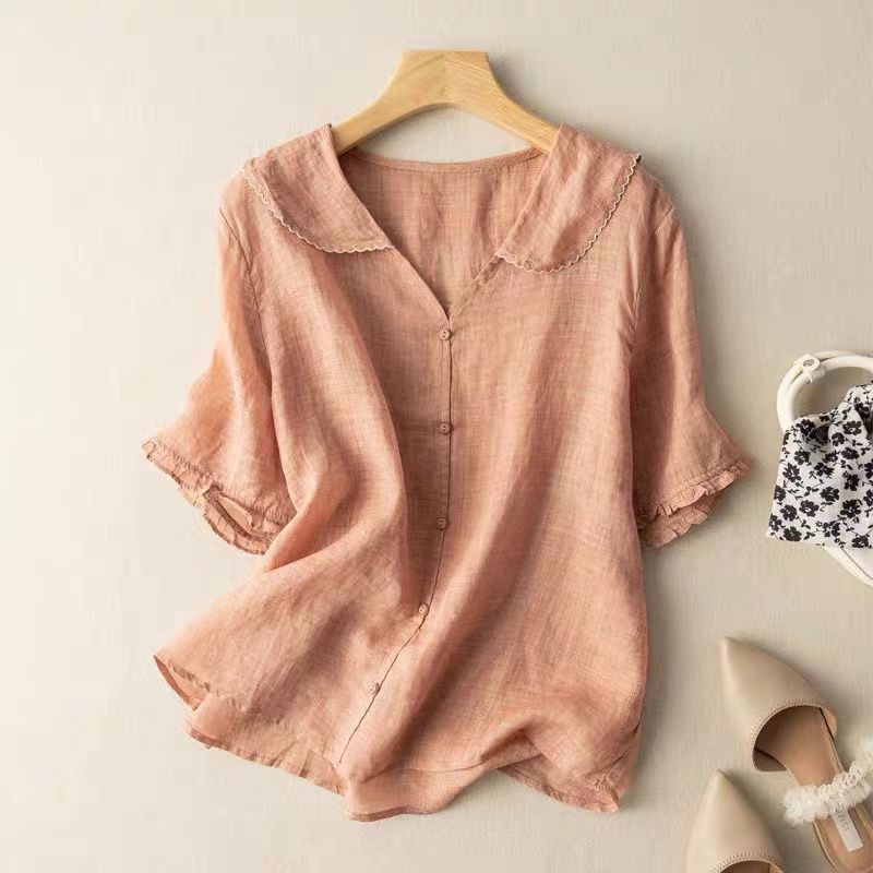 Octavia |  Button Front Scalloped Collar