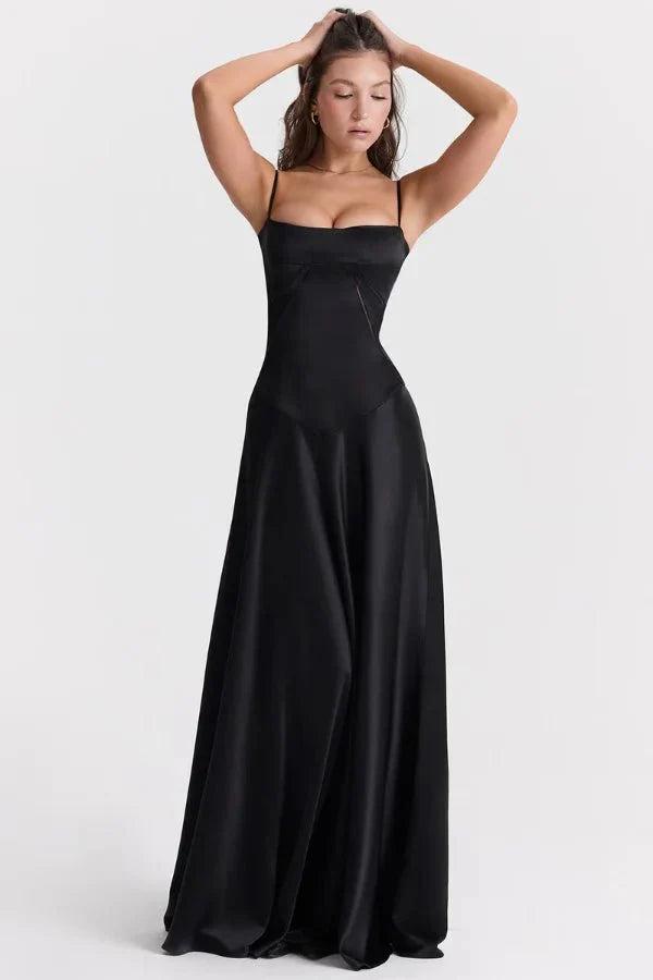 Gabriella | The Silky Satin Corset Maxi Dress