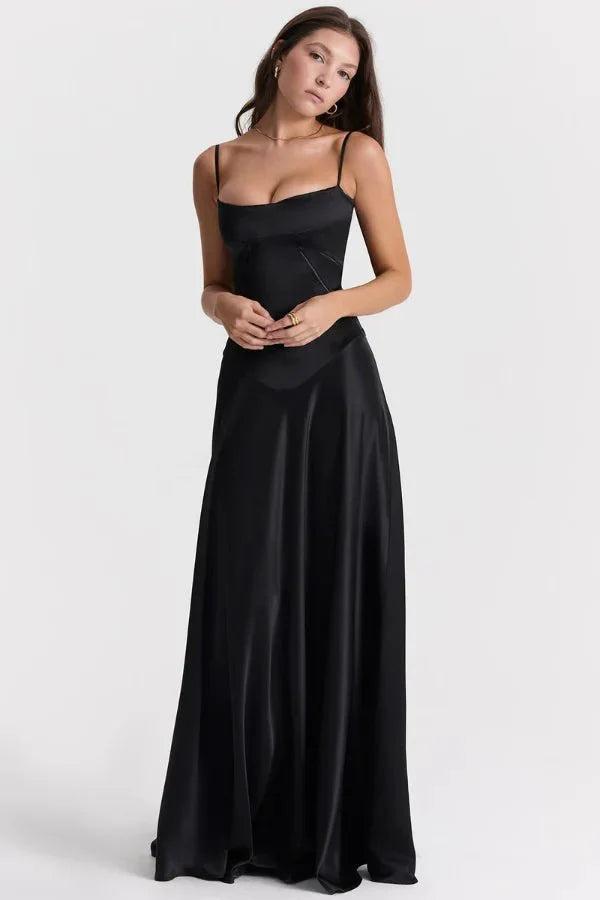 Gabriella | The Silky Satin Corset Maxi Dress