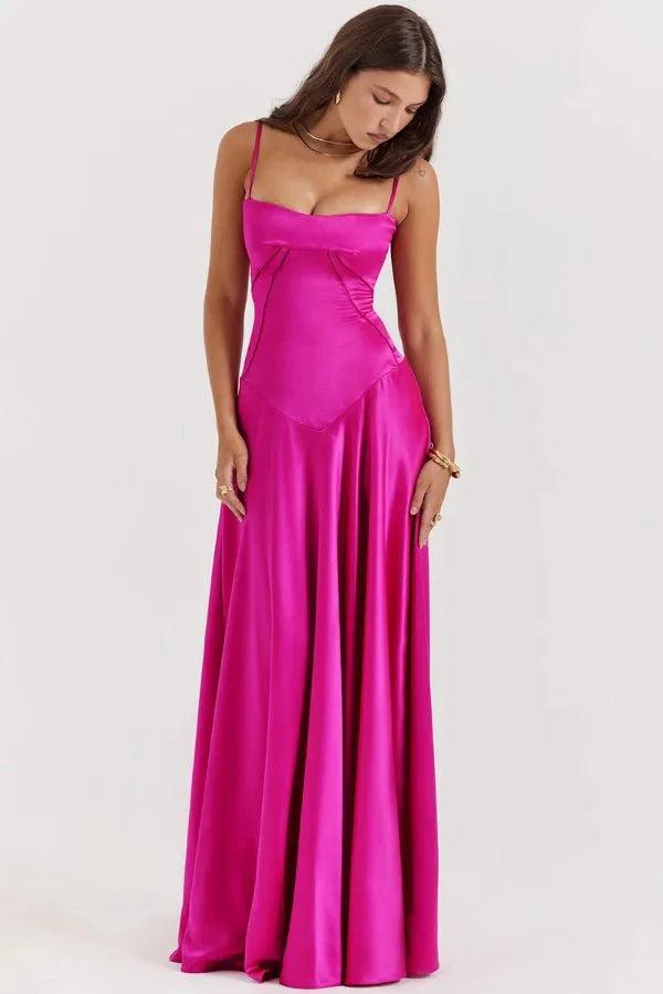 Gabriella | The Silky Satin Corset Maxi Dress