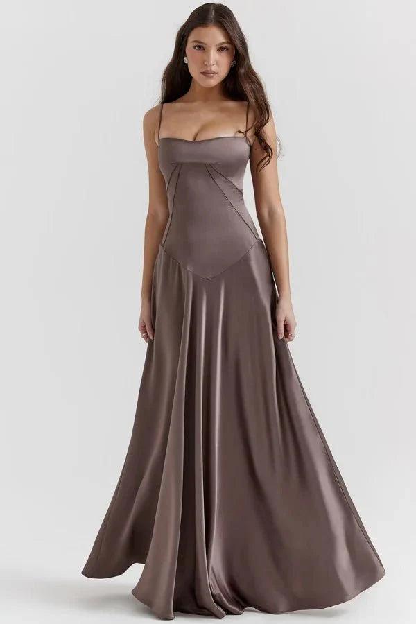 Gabriella | The Silky Satin Corset Maxi Dress