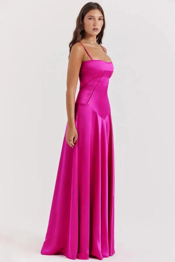 Gabriella | The Silky Satin Corset Maxi Dress