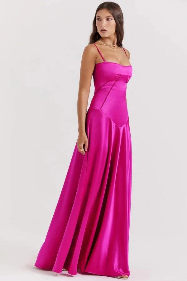 Gabriella | The Silky Satin Corset Maxi Dress