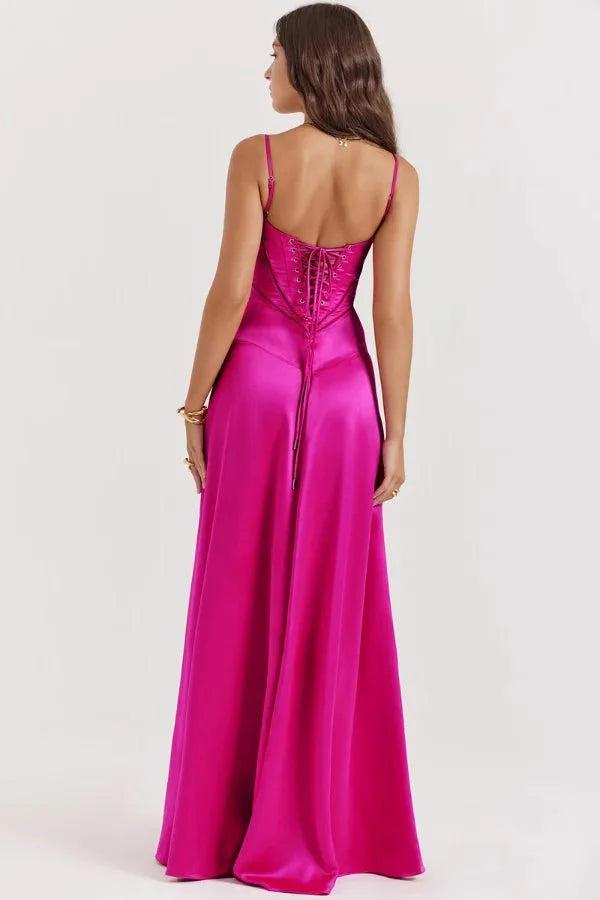 Gabriella | The Silky Satin Corset Maxi Dress