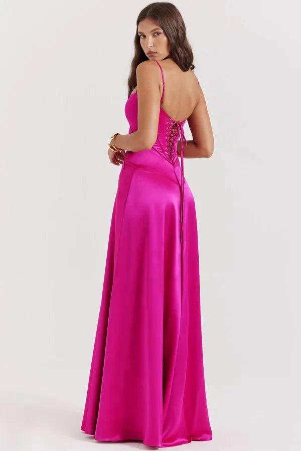 Gabriella | The Silky Satin Corset Maxi Dress