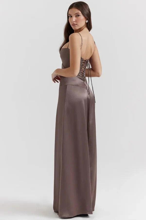 Gabriella | The Silky Satin Corset Maxi Dress