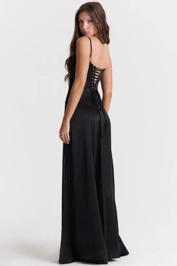 Gabriella | The Silky Satin Corset Maxi Dress