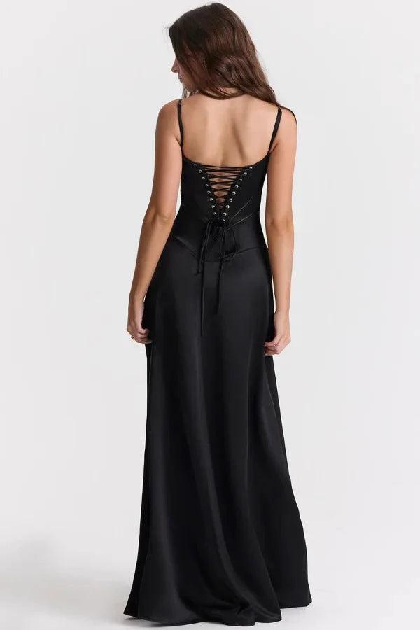 Gabriella | The Silky Satin Corset Maxi Dress