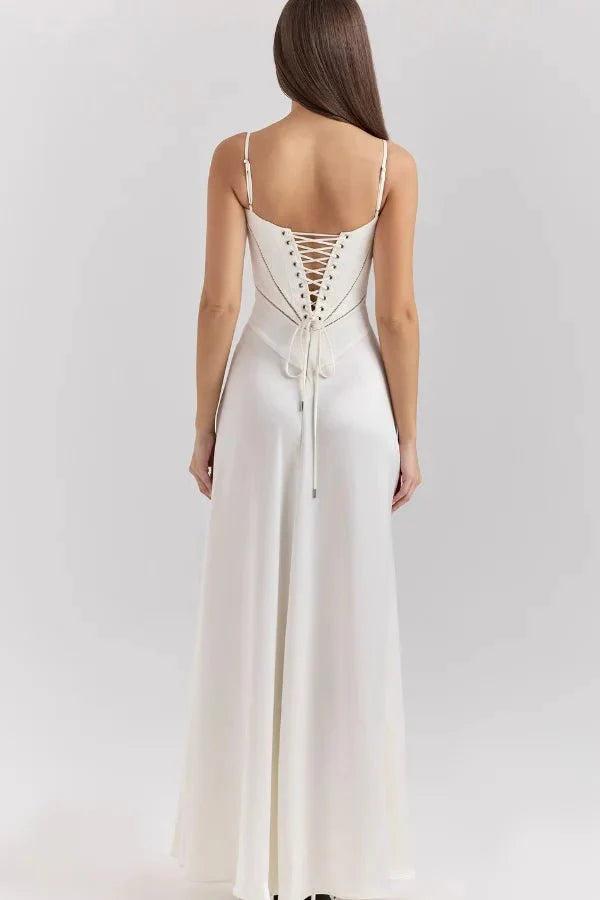 Gabriella | The Silky Satin Corset Maxi Dress