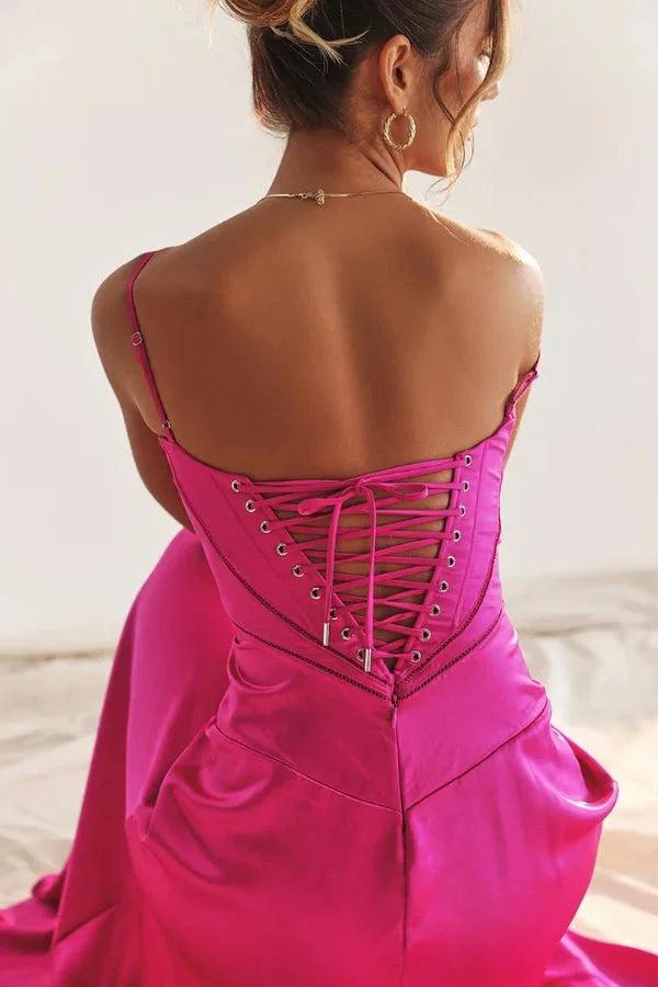 Gabriella | The Silky Satin Corset Maxi Dress