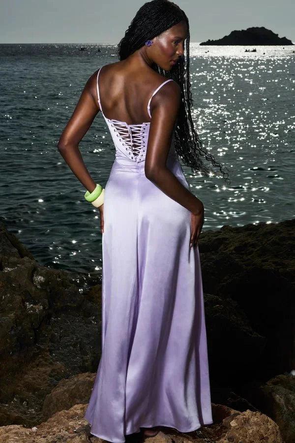 Gabriella | The Silky Satin Corset Maxi Dress
