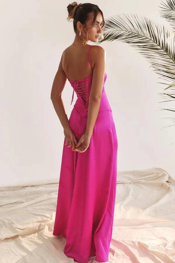 Gabriella | The Silky Satin Corset Maxi Dress